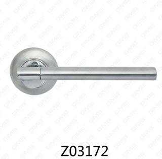 Manija de puerta de roseta de aluminio de aleación de zinc Zamak con roseta redonda (Z02172)