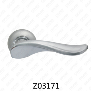 Manija de puerta de roseta de aluminio de aleación de zinc Zamak con roseta redonda (Z02171)