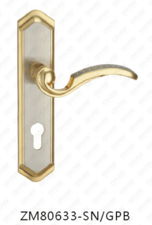 Manija de la puerta Pull Hardware de la puerta de madera Manija de la puerta de la puerta en el plato para la mortaja de mortaja por aleación de zinc o mango de placa de puerta de acero (ZM80633-SN y GPB)