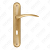 Manijas de latón Herrajes para puertas de madera Manija Manija de puerta de bloqueo en placa para cerradura de mortaja (B-PM112.92-AB)
