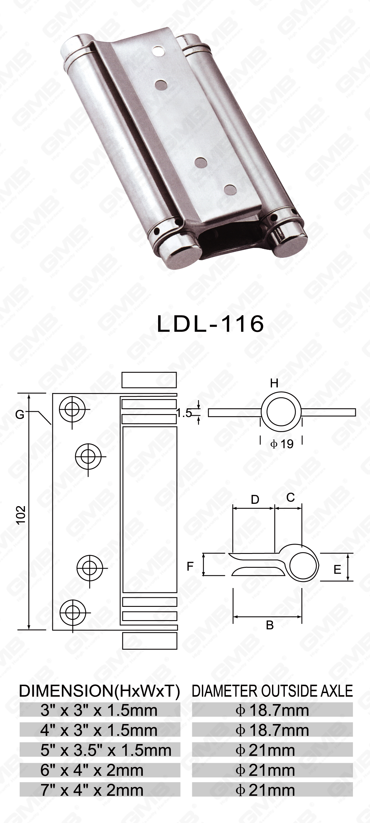 Serie de bisagra de acero inoxidable_LDL-116-43