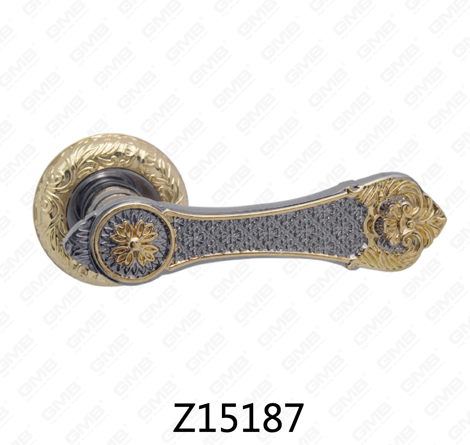 Manija de puerta de roseta de aluminio de aleación de zinc Zamak con roseta redonda (Z15187)