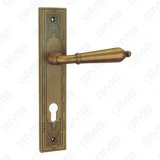 Manija de la puerta Pulga de la puerta de madera Hardware Mango de la puerta de la puerta en el plato para el bloque de mortaja por aleación de zinc o mango de placa de puerta de acero (E718-E01-DYB)