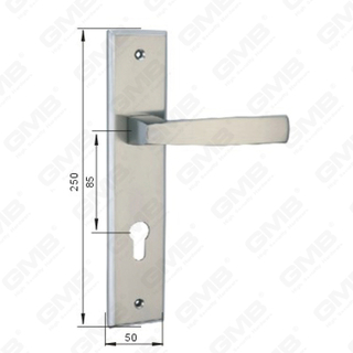 Manija de la puerta Pulga de hardware de la puerta de madera Manija de la puerta de la puerta en el plato para el bloque de mortaja por aleación de zinc o mango de placa de puerta de acero (L212-Z65-KC)