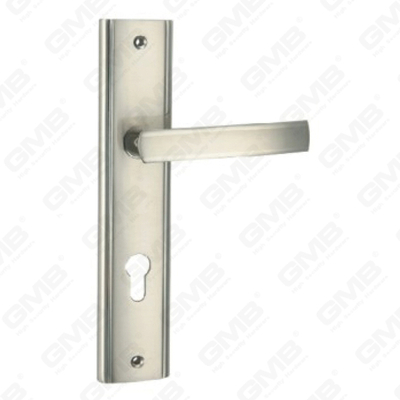 Tirador de la manija de la puerta Herrajes para puertas de madera Manija de la cerradura de la manija de la puerta en la placa para la cerradura de embutir de aleación de zinc o manija de la placa de la puerta de acero (L214-Z30-K)