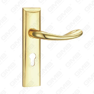 Manija de la puerta Pulga de la puerta de madera Hardware Manija de la puerta de la puerta en el plato para el bloque de mortaja por aleación de zinc o mango de placa de puerta de acero (TM400666-GPB)