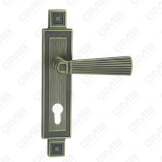 Manija de la puerta Pulga de la puerta de madera Hardware Mango de la puerta de la puerta en el plato para el bloque de mortaja por aleación de zinc o mango de placa de puerta de acero (ZM858B40-DAB)
