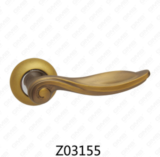 Manija de puerta de roseta de aluminio de aleación de zinc Zamak con roseta redonda (Z02155)