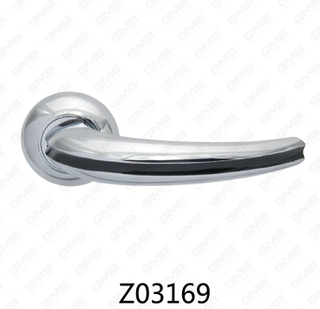 Manija de puerta de roseta de aluminio de aleación de zinc Zamak con roseta redonda (Z02169)