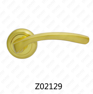 Manija de puerta de roseta de aluminio de aleación de zinc Zamak con roseta redonda (Z02129)