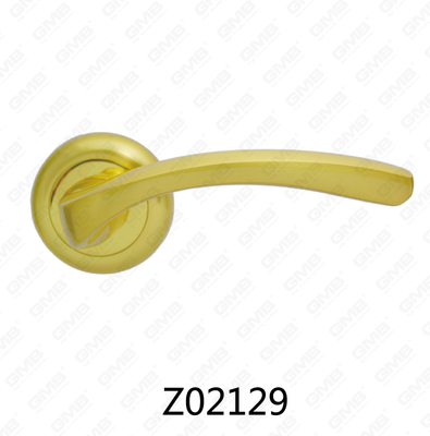 Manija de puerta de roseta de aluminio de aleación de zinc Zamak con roseta redonda (Z02129)