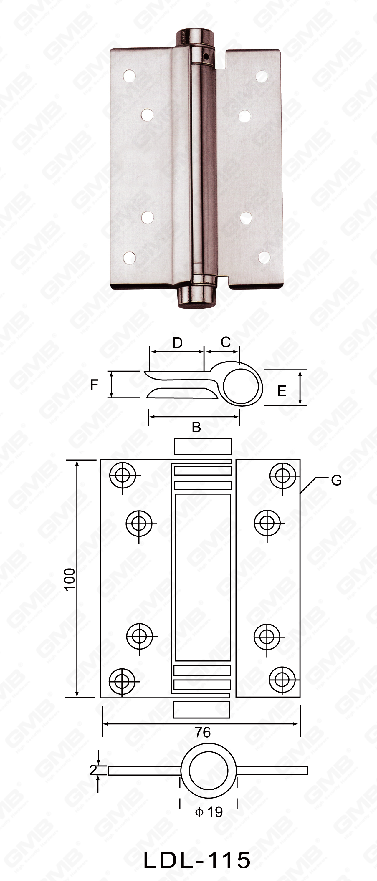 Serie de bisagra de acero inoxidable_LDL-115-41
