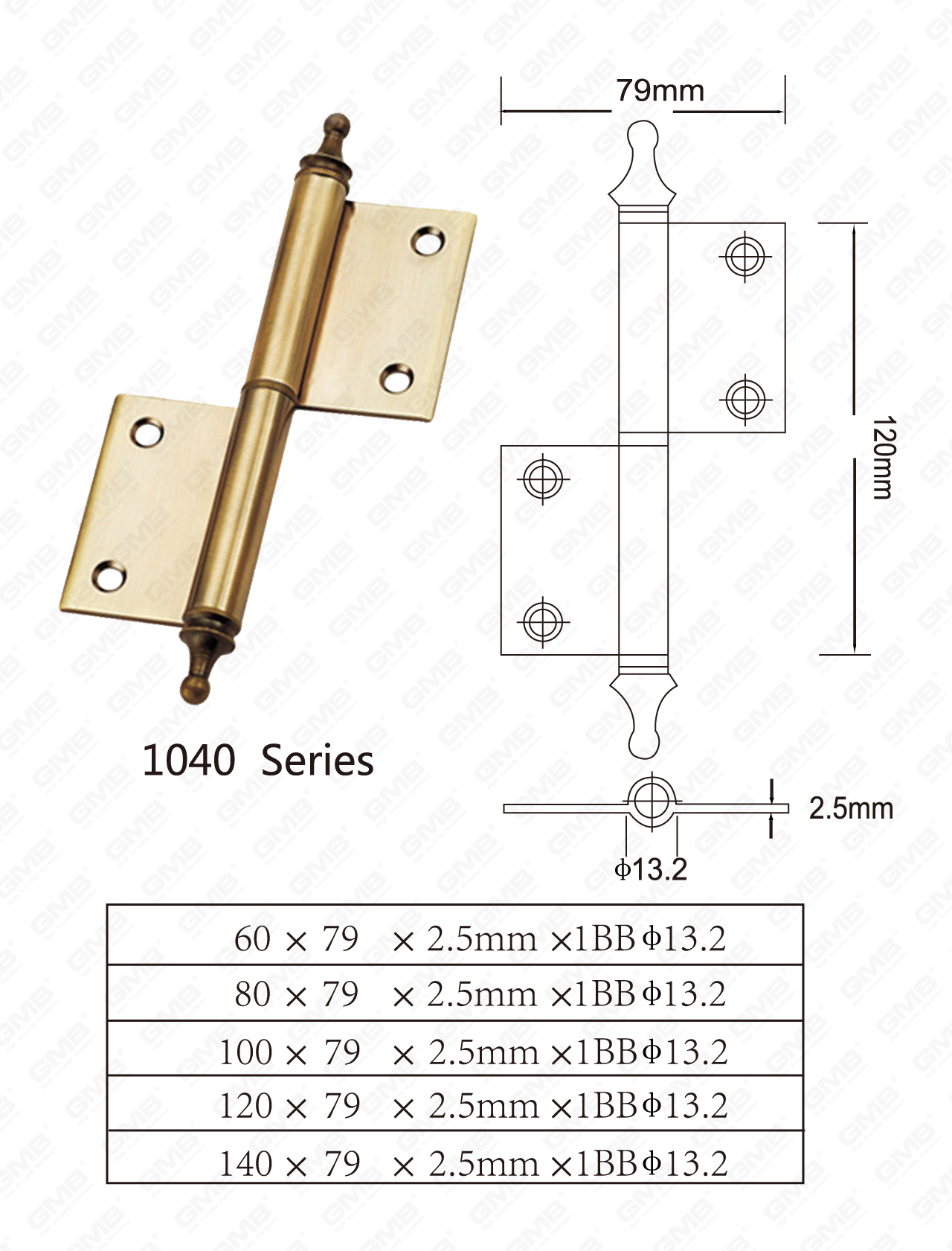 Serie de bisagras de acero_1040-80