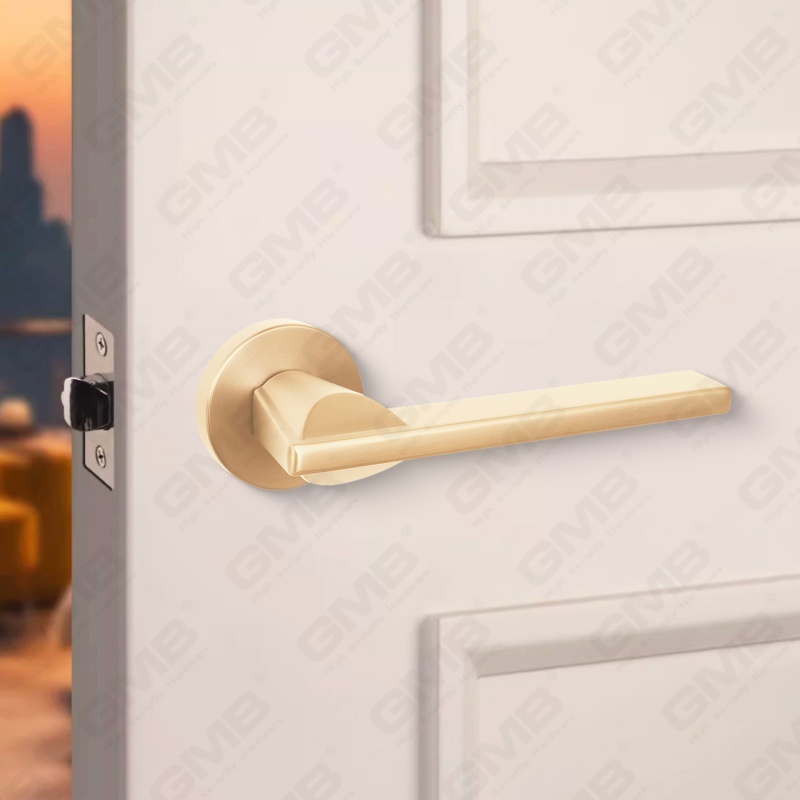 Manija de cerradura de puerta dividida de aleación de zinc sólido simple y moderna en roseta redonda （Z062407）