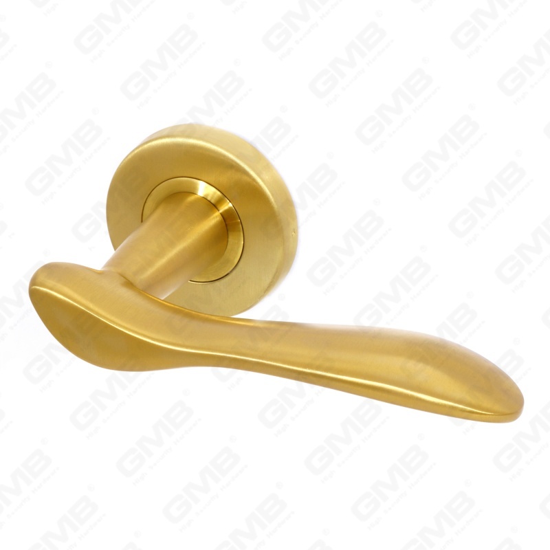 Alta calidad BS En1906 Grado 4 SUS304 Manija de palanca de puerta interior de rosa redonda de entrada de acero inoxidable (LHT012)