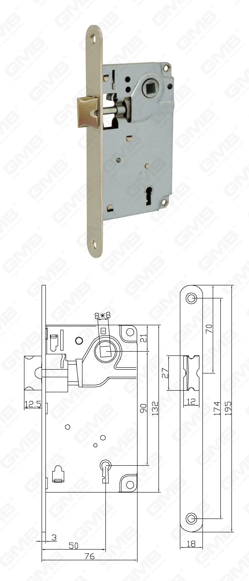 02 Cerradura de embutir_9171KL-1-90