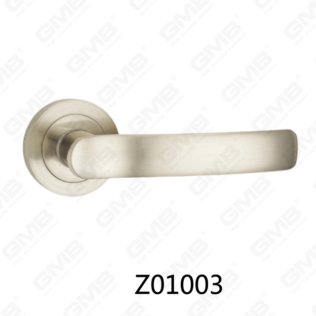 Empuñadura de puerta de roseta de aluminio de aleación de zinc Zamak con roseta redonda (Z01003)