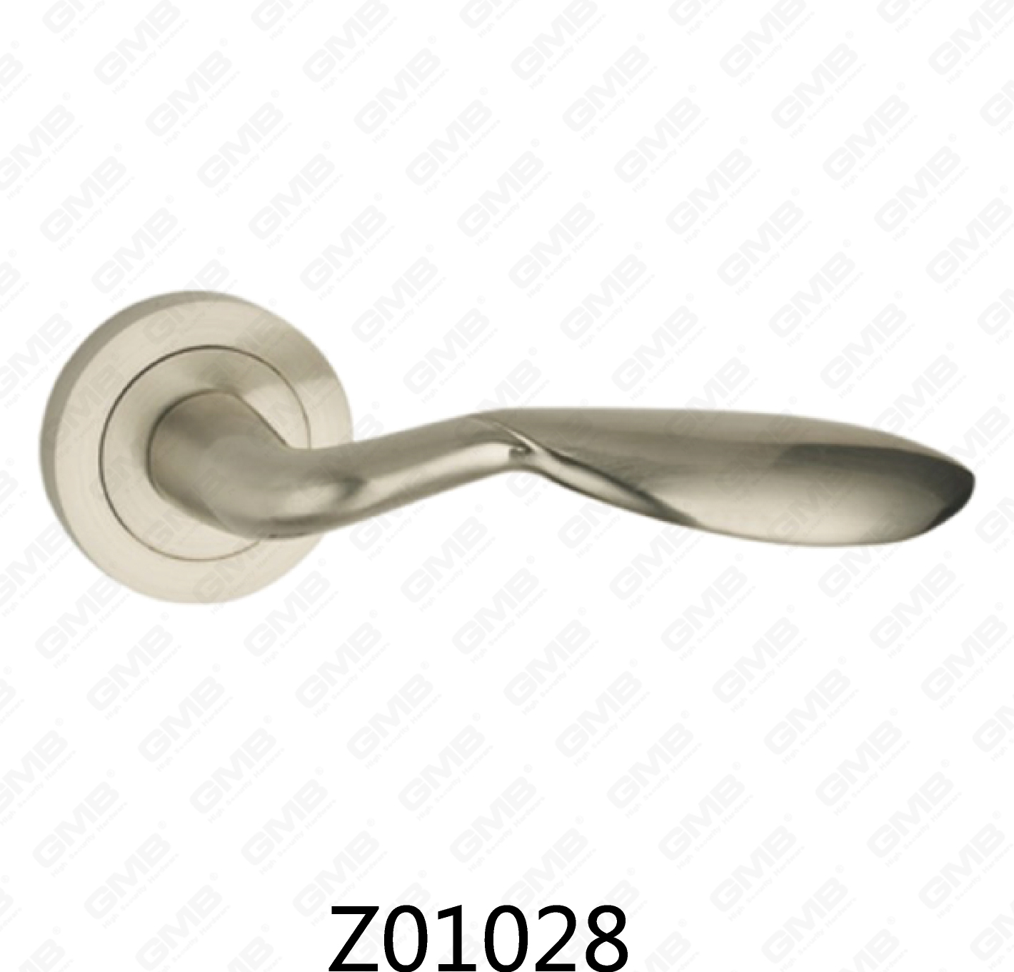 Rosetón de aluminio de aleación de zinc Zamak Manija de puerta con roseta redonda (Z01028)