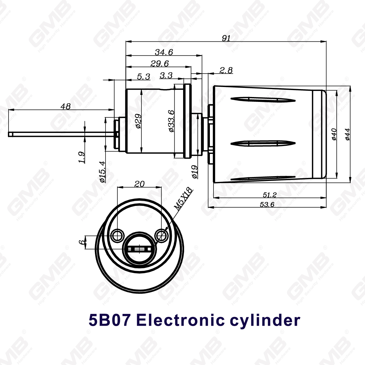 Formas múltiples de alta seguridad en forma de múltiple IP67 Wifi Digital Modular perfil modular Smart Electronic Lock Cylinder (5B07)