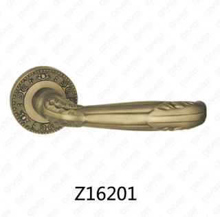Manija de puerta de roseta de aluminio de aleación de zinc Zamak con roseta redonda (Z16201)