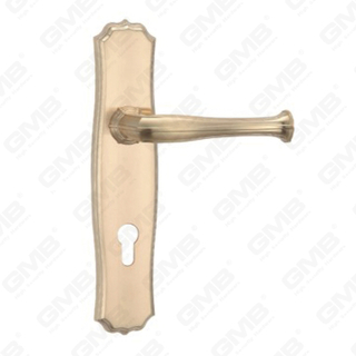 Manija de la puerta Pulga de la puerta de madera Hardware Mango de la puerta de la puerta en el plato para el bloque de mortaja por aleación de zinc o mango de placa de puerta de acero (ZL967-C115-GSB)
