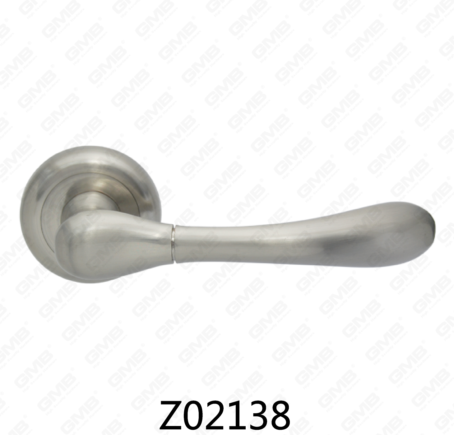 Manija de puerta de roseta de aluminio de aleación de zinc Zamak con roseta redonda (Z02138)