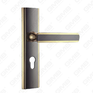 Manija de la puerta Pulga de hardware de la puerta de madera Manija de la puerta de la puerta en el plato para el bloque de mortaja por aleación de zinc o mango de placa de puerta de acero (ZM58773-HG)