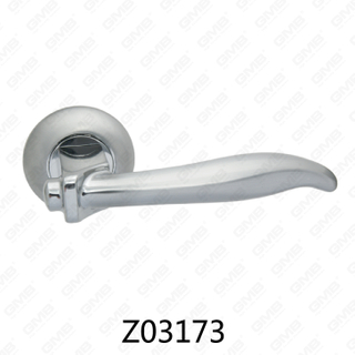 Manija de puerta de roseta de aluminio de aleación de zinc Zamak con roseta redonda (Z02173)