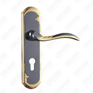 Manija de la puerta Tire de la puerta de madera Hardware Manija de la puerta de la puerta en el plato para el bloque de mortaja por aleación de zinc o mango de placa de puerta de acero (ZM83238-HG)