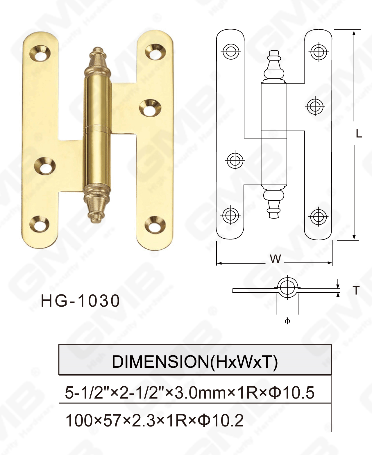 Serie de bisagras de lat&oacute;n_HG-1030-65