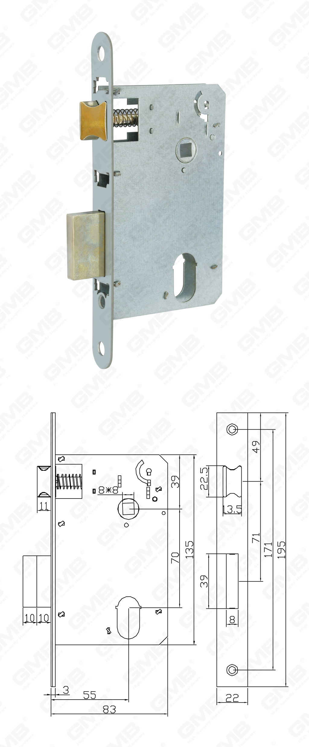 02 Cerradura de embutir第三部分_JH1001C-92