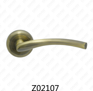 Manija de puerta de roseta de aluminio de aleación de zinc Zamak con roseta redonda (Z02107)