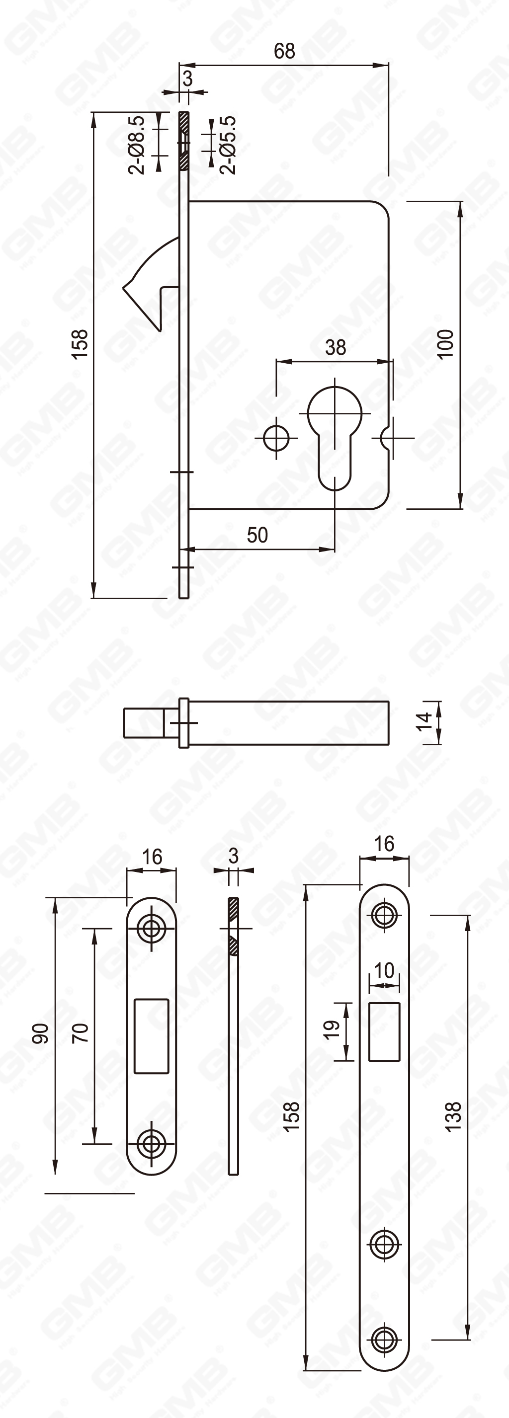 04 Lock_50SD-46 de acero inoxidable