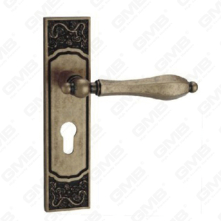 Manija de la puerta Pulga de hardware de la puerta de madera Manija de la puerta de la puerta en el plato para el bloqueo de mortes