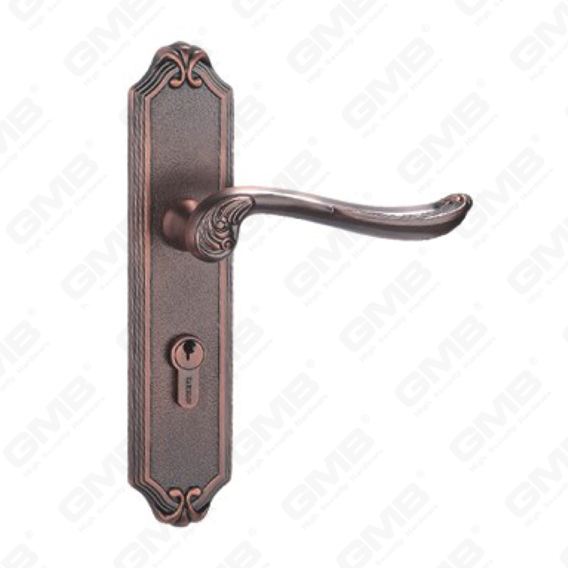 Manija de la puerta Tirador de la puerta de madera Manija de la cerradura de la manija de la puerta en la placa para la cerradura de embutir de aleación de zinc o manija de la placa de la puerta de acero (ZM40378-DAC)