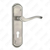 Tirador de la manija de la puerta Herrajes para puertas de madera Manija de la cerradura de la manija de la puerta en la placa para la cerradura de embutir de aleación de zinc o manija de la placa de la puerta de acero (CA432-C13-K)