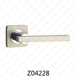 Manija de puerta de roseta de aluminio de aleación de zinc Zamak con roseta redonda (Z04228)