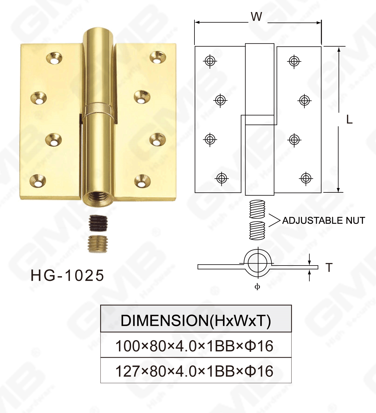Serie de bisagras de lat&oacute;n_HG-1025-55