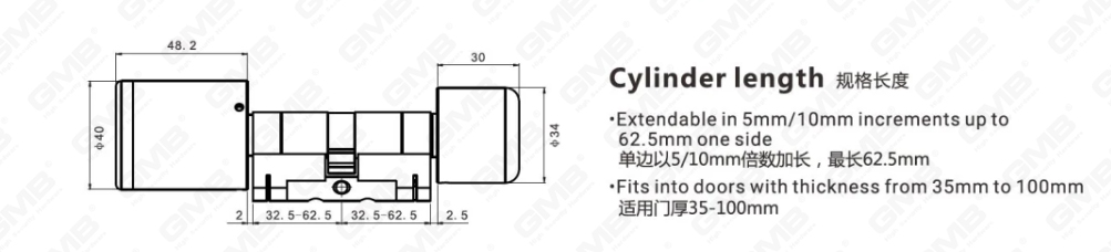 Formas de múltiples seguridad de alta seguridad IP65 Wifi Wifi Digital Modular Modular Tuya/TT App Smart Electronic Lock Cylinder