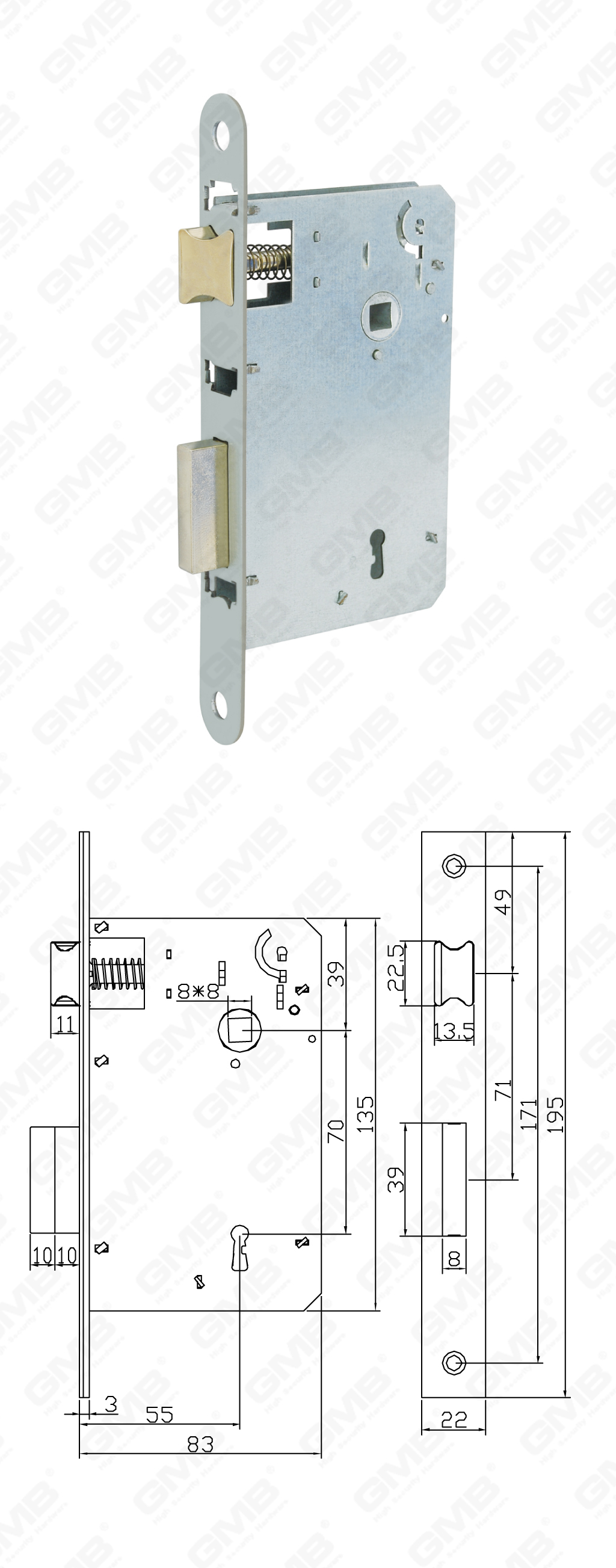 02 Cerradura de embutir第三部分_JH1001K-90