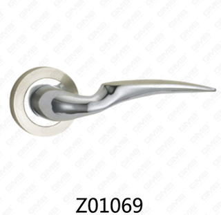 Manija de puerta de roseta de aluminio de aleación de zinc Zamak con roseta redonda (Z01069)