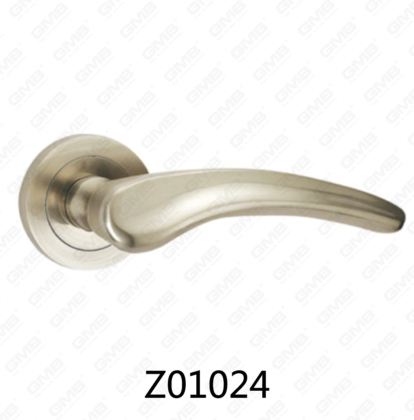 Rosetón de aluminio de aleación de zinc Zamak Manija de puerta con roseta redonda (Z01024)