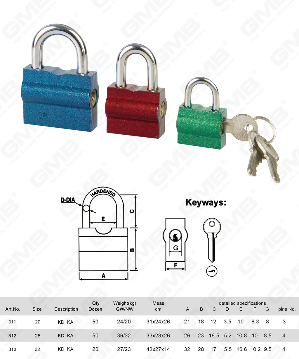 挂锁 网站 图 图 图 【300】 Candado de hierro de tipo de tambor (apertura lateral) -48