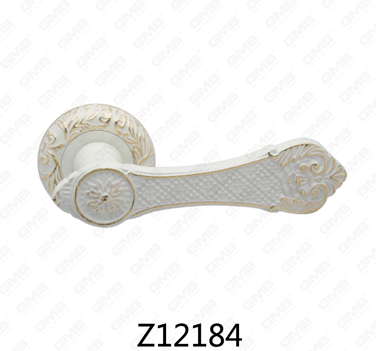 Manija de puerta de roseta de aluminio de aleación de zinc Zamak con roseta redonda (Z12184)