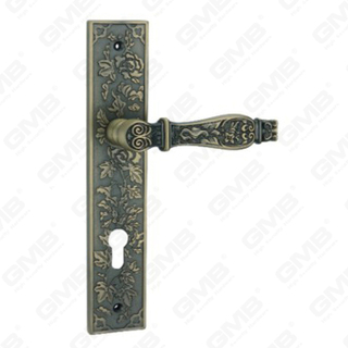 Manija de la puerta Pull Hardware de la puerta de madera Manija de la puerta de la puerta en el plato para el bloque de mortaja por aleación de zinc o mango de placa de puerta de acero (E712-Z93-DAB)