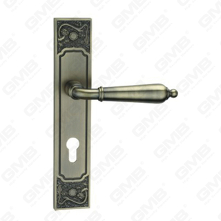 Manija de la puerta Pull Hardware de la puerta de madera Manija de la puerta de la puerta en el plato para el bloque de mortaja por aleación de zinc o mango de placa de puerta de acero (E711-E01-DAB)