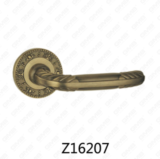 Manija de puerta de roseta de aluminio de aleación de zinc Zamak con roseta redonda (Z16207)