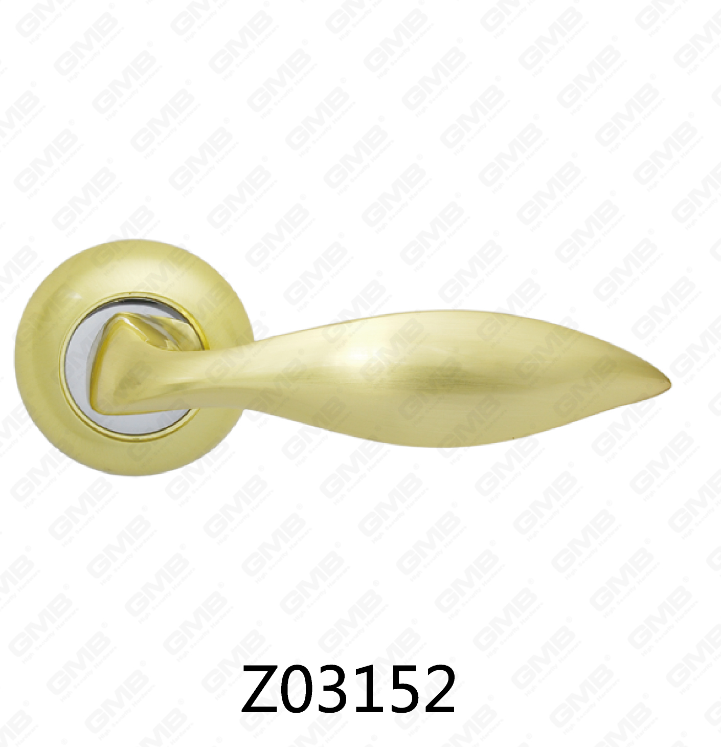 Manija de puerta de roseta de aluminio de aleación de zinc Zamak con roseta redonda (Z02152)