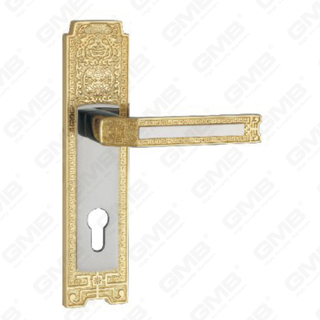 Manija de la puerta Pulga de la puerta de madera Hardware Mango de la puerta de la puerta en el plato para el bloque de mortaja por aleación de zinc o mango de placa de puerta de acero (ZM862B32-HG)