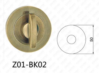 La manija de la puerta de aluminio de aleación de zinc Zamak Escudo redondo (Z01-BK02)
